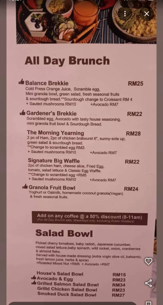 BUBBLEBEE CENDOL SERIES MENU WITH PRICES